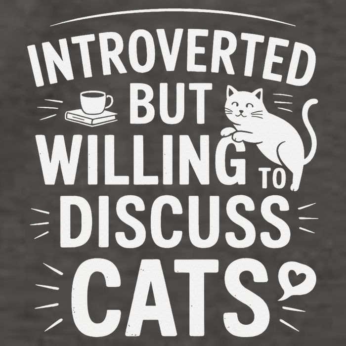 Introverted But Willing To Discuss Cats Funny Quote Vector Backpack
