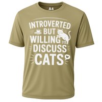 Introverted But Willing To Discuss Cats Funny Quote Cooling Performance Crew T-Shirt