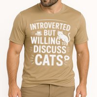Introverted But Willing To Discuss Cats Funny Quote Cooling Performance Crew T-Shirt