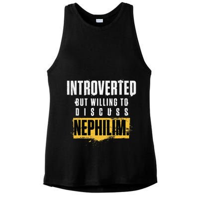 Introverted But Willing To Discuss Nephilim Introvert Quote Gift Ladies PosiCharge Tri-Blend Wicking Tank