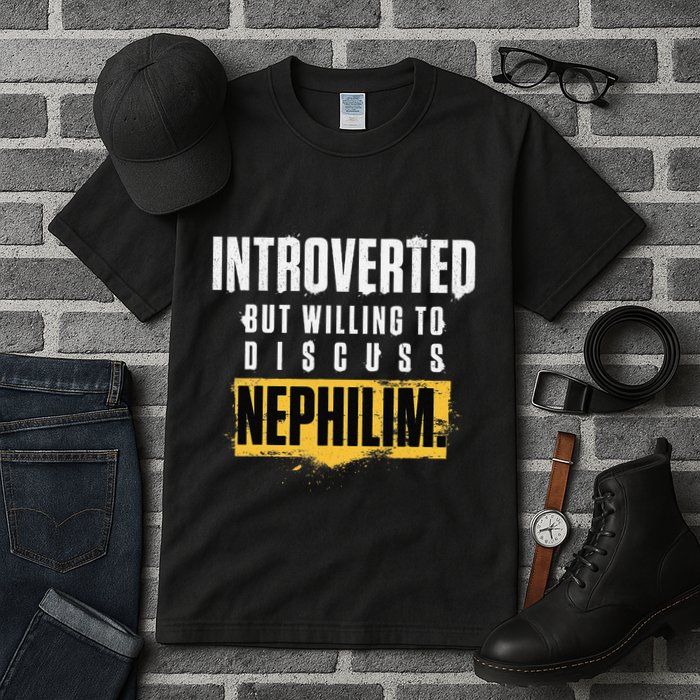 Introverted But Willing To Discuss Nephilim Introvert Quote Gift Tall T-Shirt