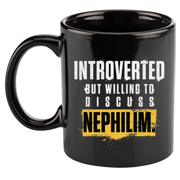 Introverted But Willing To Discuss Nephilim Introvert Quote Gift 11oz C Handle Ceramic Mug