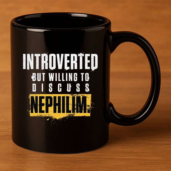 Introverted But Willing To Discuss Nephilim Introvert Quote Gift 11oz C Handle Ceramic Mug