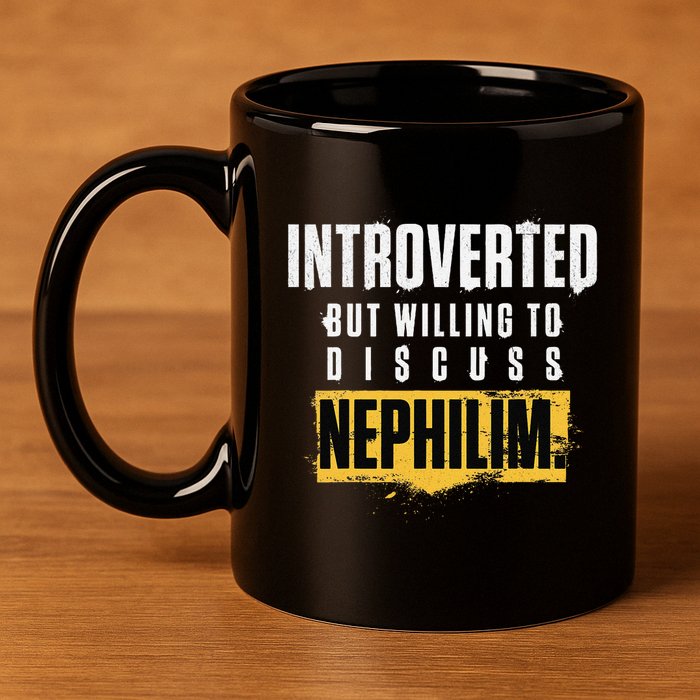 Introverted But Willing To Discuss Nephilim Introvert Quote Gift 11oz C Handle Ceramic Mug