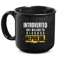 Introverted But Willing To Discuss Nephilim Introvert Quote Gift 15oz Campfire Ceramic Mug
