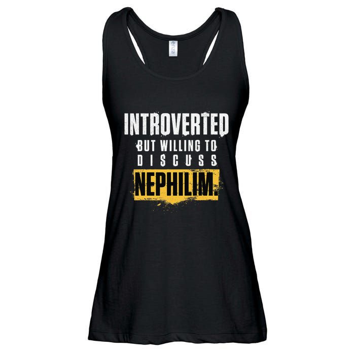Introverted But Willing To Discuss Nephilim Introvert Quote Gift Ladies Essential Flowy Tank