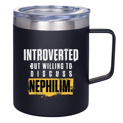 Introverted But Willing To Discuss Nephilim Introvert Quote Gift 12oz Stainless Steel Coffee Mug