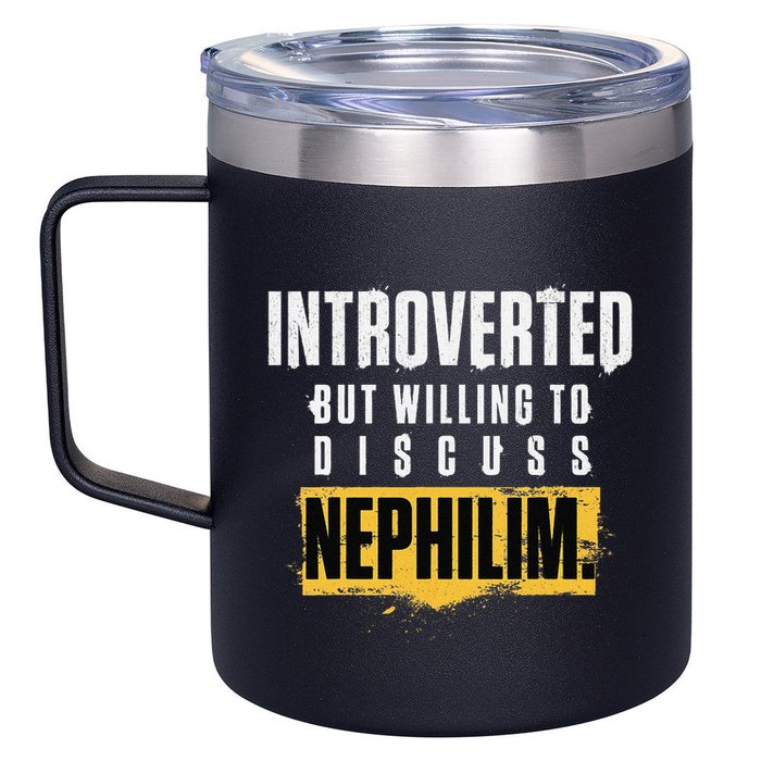 Introverted But Willing To Discuss Nephilim Introvert Quote Gift 12oz Stainless Steel Coffee Mug