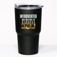 Introverted But Willing To Discuss Nephilim Introvert Quote Gift Tumbler