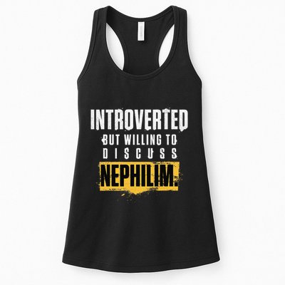 Introverted But Willing To Discuss Nephilim Introvert Quote Gift Womens Tank Top