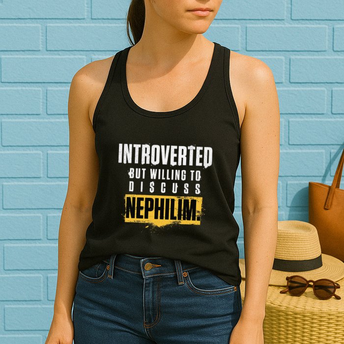 Introverted But Willing To Discuss Nephilim Introvert Quote Gift Womens Tank Top