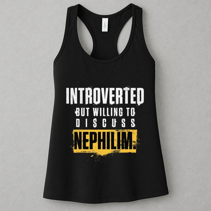 Introverted But Willing To Discuss Nephilim Introvert Quote Gift Womens Tank Top
