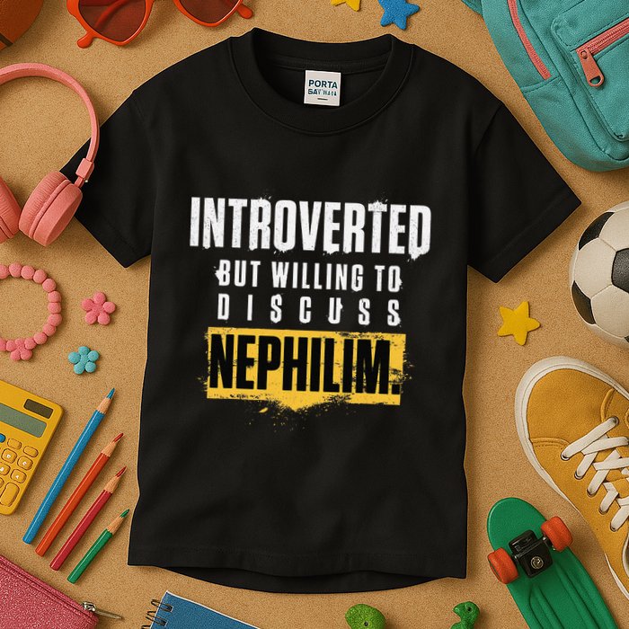 Introverted But Willing To Discuss Nephilim Introvert Quote Gift Kids T-Shirt