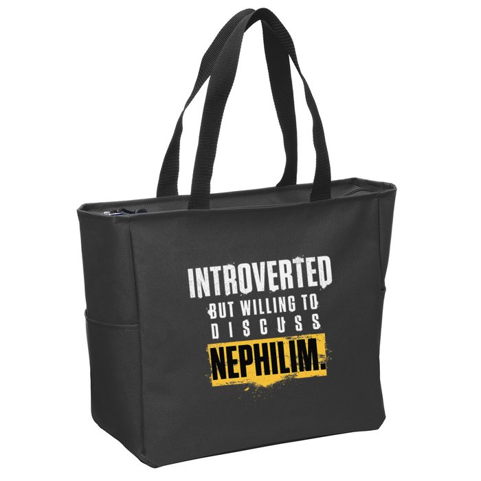 Introverted But Willing To Discuss Nephilim Introvert Quote Gift Zip Tote Bag