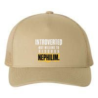 Introverted But Willing To Discuss Nephilim Introvert Quote Gift Yupoong Adult 5-Panel Trucker Hat
