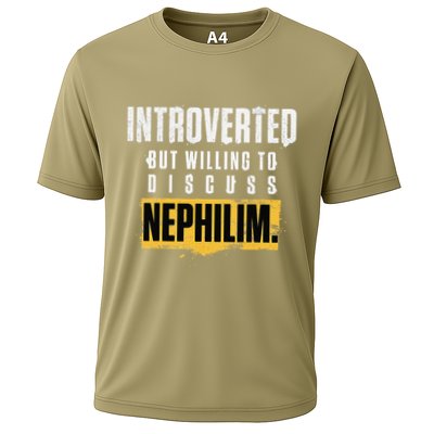 Introverted But Willing To Discuss Nephilim Introvert Quote Gift Cooling Performance Crew T-Shirt