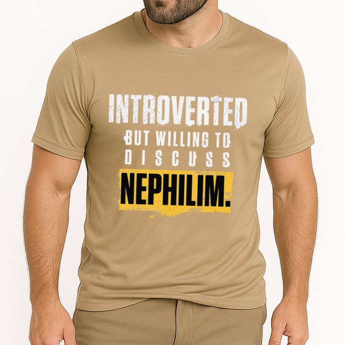 Introverted But Willing To Discuss Nephilim Introvert Quote Gift Performance Shirt