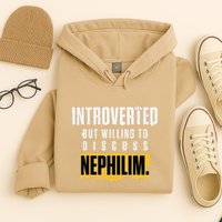 Introverted But Willing To Discuss Nephilim Introvert Quote Gift Hoodie
