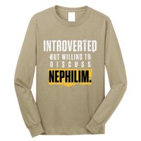 Introverted But Willing To Discuss Nephilim Introvert Quote Gift Long Sleeve Shirt