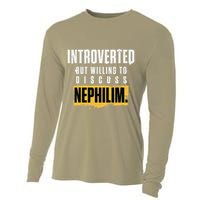 Introverted But Willing To Discuss Nephilim Introvert Quote Gift Cooling Performance Long Sleeve Crew