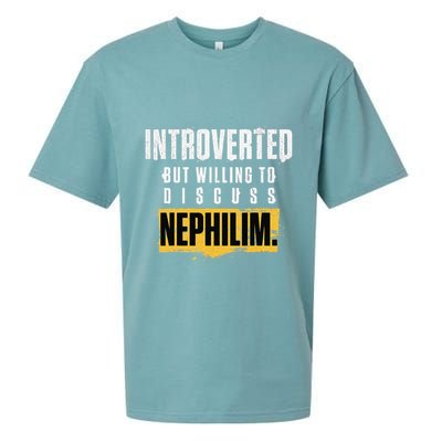 Introverted But Willing To Discuss Nephilim Introvert Quote Gift Sueded Cloud Jersey T-Shirt