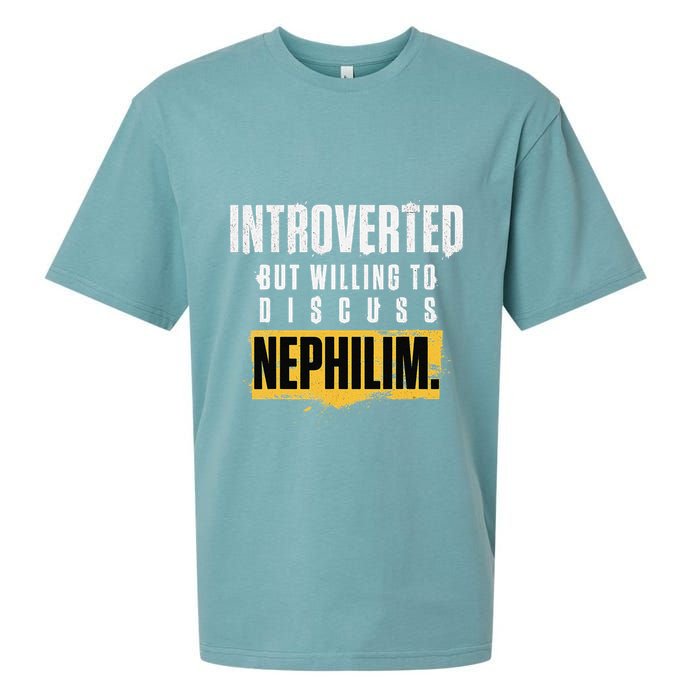Introverted But Willing To Discuss Nephilim Introvert Quote Gift Sueded Cloud Jersey T-Shirt
