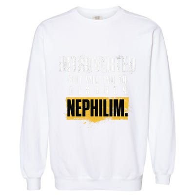 Introverted But Willing To Discuss Nephilim Introvert Quote Gift Garment-Dyed Sweatshirt