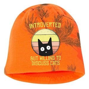 Introverted But Willing To Discuss Cats Funny Introverts  Kati - Camo Knit Beanie