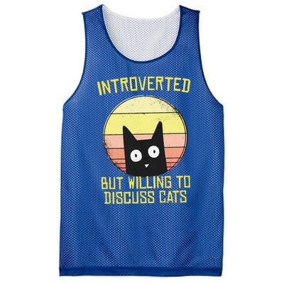 Introverted But Willing To Discuss Cats Funny Introverts  Mesh Reversible Basketball Jersey Tank