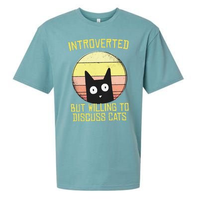 Introverted But Willing To Discuss Cats Funny Introverts  Sueded Cloud Jersey T-Shirt