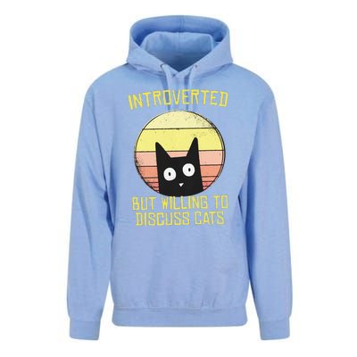 Introverted But Willing To Discuss Cats Funny Introverts  Unisex Surf Hoodie