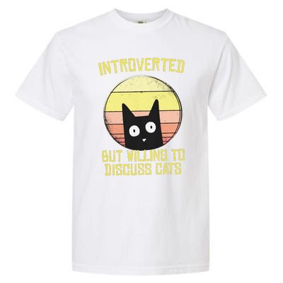 Introverted But Willing To Discuss Cats Funny Introverts  Garment-Dyed Heavyweight T-Shirt