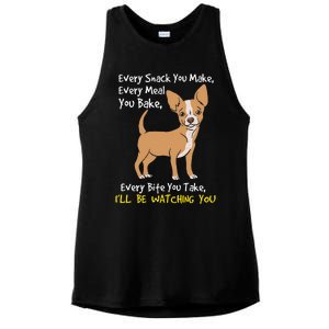 Ill Be Watching You Funny Chihuahua Dog Lover Gift Ladies PosiCharge Tri-Blend Wicking Tank