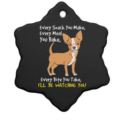 Ill Be Watching You Funny Chihuahua Dog Lover Gift Ceramic Star Ornament