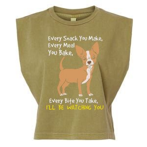 Ill Be Watching You Funny Chihuahua Dog Lover Gift Garment-Dyed Women's Muscle Tee