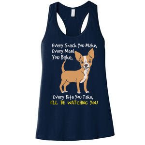 Ill Be Watching You Funny Chihuahua Dog Lover Gift Women's Racerback Tank