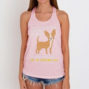 Ill Be Watching You Funny Chihuahua Dog Lover Gift Women's Knotted Racerback Tank