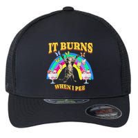 It Burns When I Pee Funny Cat Meme Rainbow Saying Sarcastic Flexfit Unipanel Trucker Cap