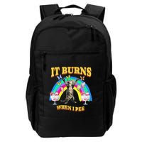 It Burns When I Pee Funny Cat Meme Rainbow Saying Sarcastic Backpack