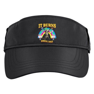 It Burns When I Pee Funny Cat Meme Rainbow Saying Sarcastic Adult Drive Performance Visor
