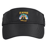 It Burns When I Pee Funny Cat Meme Rainbow Saying Sarcastic Adult Drive Performance Visor