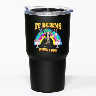It Burns When I Pee Funny Cat Meme Rainbow Saying Sarcastic Tumbler