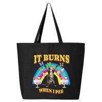 It Burns When I Pee Funny Cat Meme Rainbow Saying Sarcastic 25L Jumbo Tote