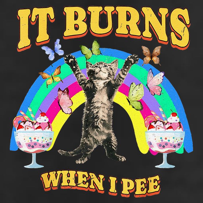 It Burns When I Pee Funny Cat Meme Rainbow Saying Sarcastic 25L Jumbo Tote