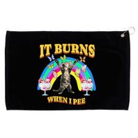 It Burns When I Pee Funny Cat Meme Rainbow Saying Sarcastic Grommeted Golf Towel