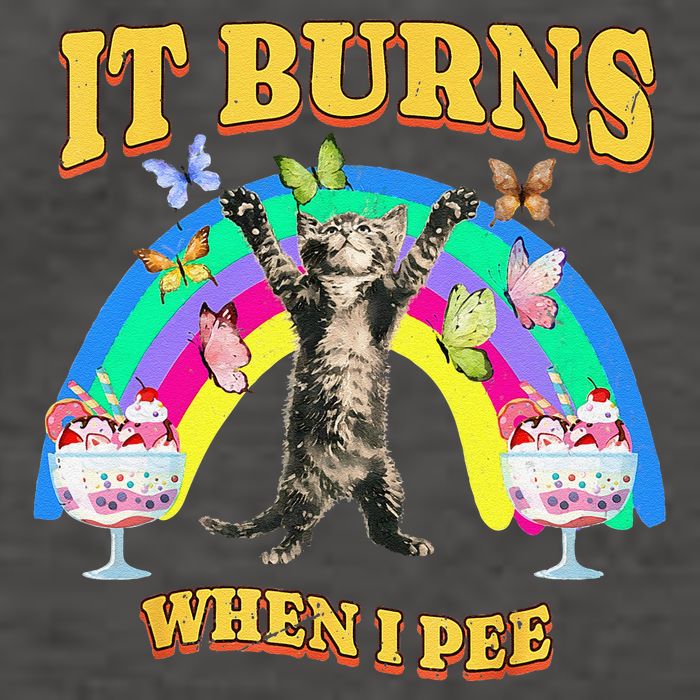 It Burns When I Pee Funny Cat Meme Rainbow Saying Sarcastic Vector Backpack