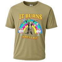 It Burns When I Pee Funny Cat Meme Rainbow Saying Sarcastic Performance Shirt