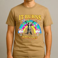 It Burns When I Pee Funny Cat Meme Rainbow Saying Sarcastic T-Shirt