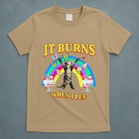 It Burns When I Pee Funny Cat Meme Rainbow Saying Sarcastic T-Shirt