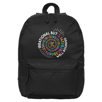 Irrational But Well Rounded Pi Day Math Teacher Student Geek 16 in Basic Backpack